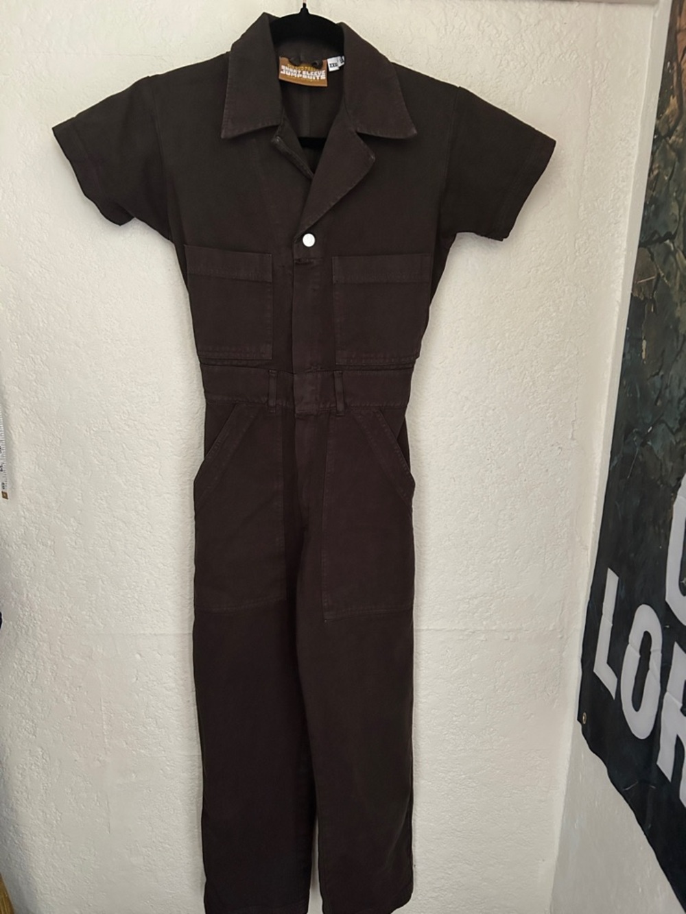 Big Bud Press Dark Brown Short Sleeve Utility Jumpsuit